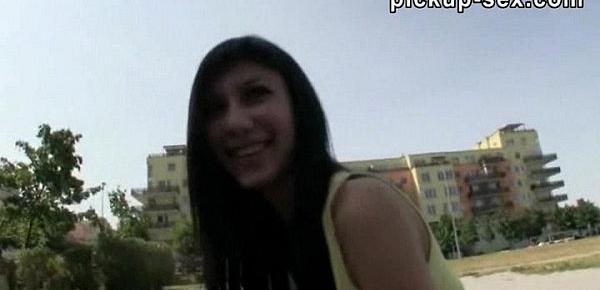  Sweet teen amateur girl fucked in public parking lot